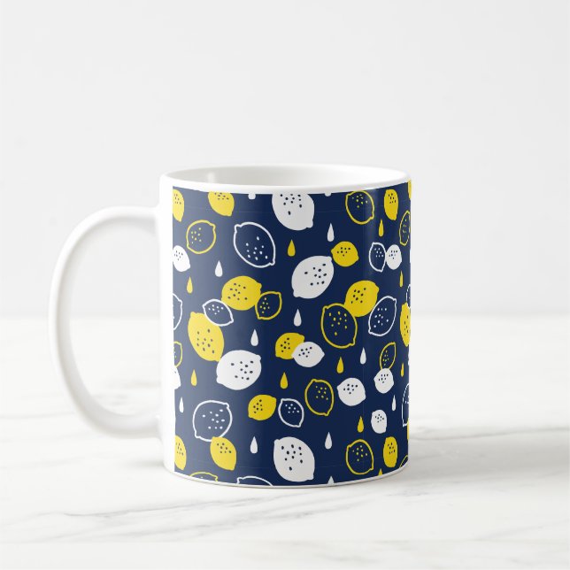Mug Marine Blue Lemon Art - Refresh Citrus Design (Gauche)