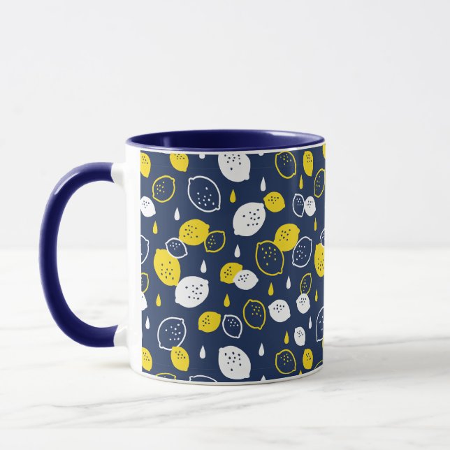 Mug Marine Blue Lemon Art - Refresh Citrus Design (Gauche)
