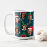 Mug Marine Blue Silly Christmas Casquette Six Photo Co<br><div class="desc">Cette tasse-cadeau de Noël drôle et très joyeux ravira amis et famille quand vous la personnalisez avec les photos de vos enfants, famille, amis et animaux de compagnie mettant toute la folle série de personnages dans les vacances stupides Père Noël et les casquettes elfes. Il y a même une paire...</div>