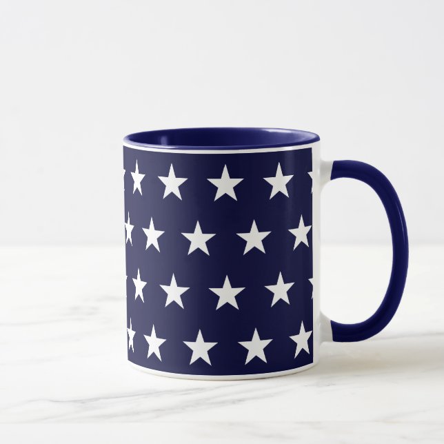 Mug Marine et Étoiles Blanches (Droite)
