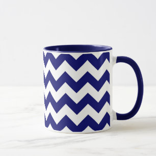 Mug Marine et zigzag blanc