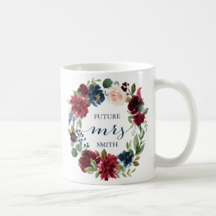 Mug Marine Marsala Floral Mariage Planification Mme Mu