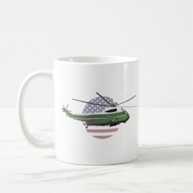 Mug Marine One Helicopter avec le drapeau américain (Gauche)