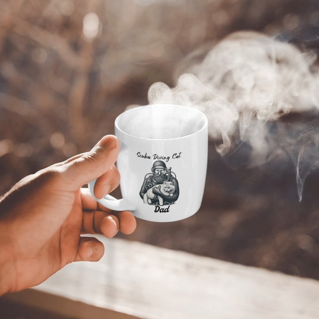 Mug Marine Plongée Chat Papa (Créateur téléchargé)