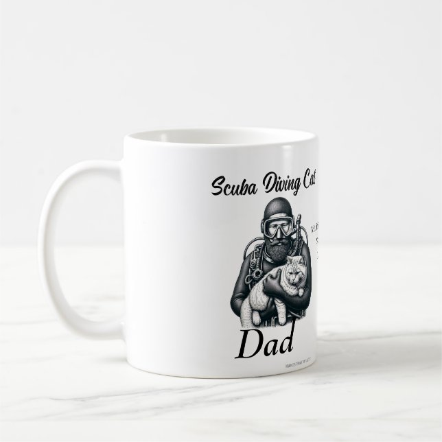 Mug Marine Plongée Chat Papa (Gauche)