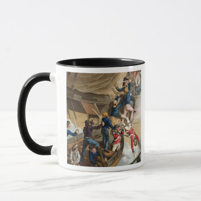 Mug Marins britanniques embarquant un homme de guerre, (Gauche)
