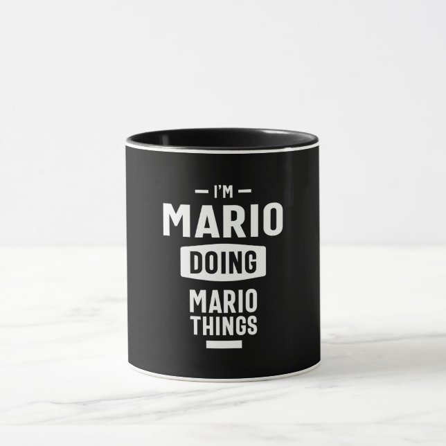 Mug Mario Nom personnalisé Cadeau Anniversaire (Centre)