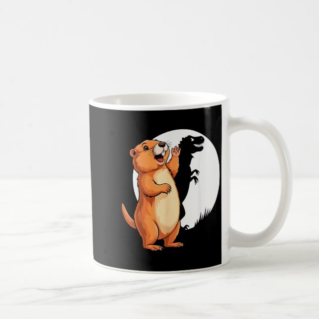 Mug Marionnette drôle de dinosaure d'ombre de marmotte (Droite)