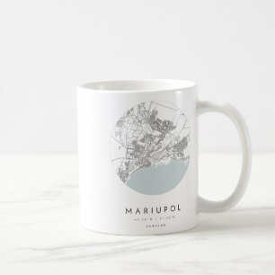 Mug Mariupol Ukraine Coordonnées Carte Ville natale