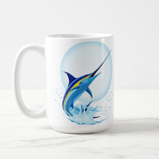 Mug Marlin Bleu Jaillissant de l'Océan (Gauche)