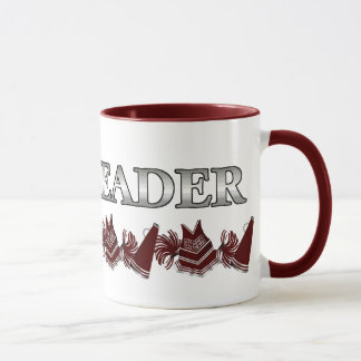 Mug Maroon, blanc et Pom-pom girl argenté