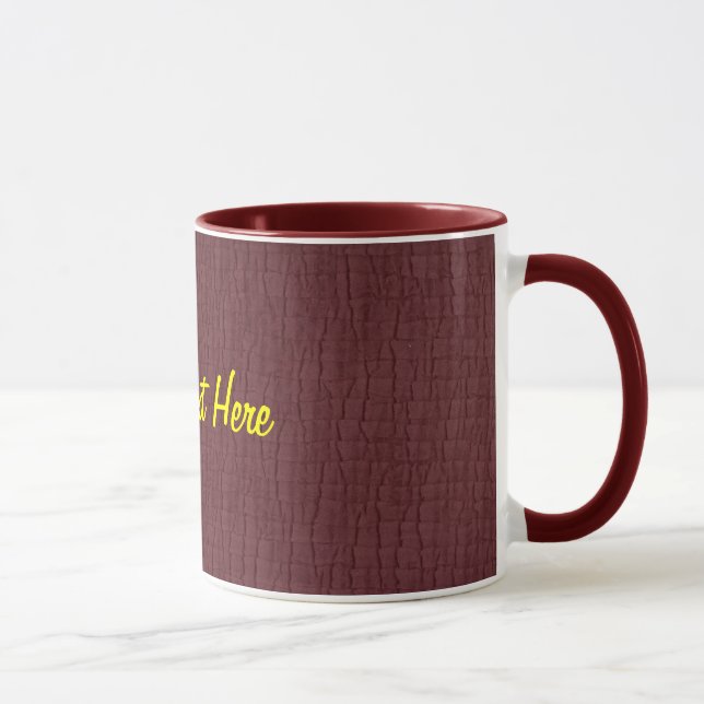 Mug Maroon de base, votre texte ici (Droite)