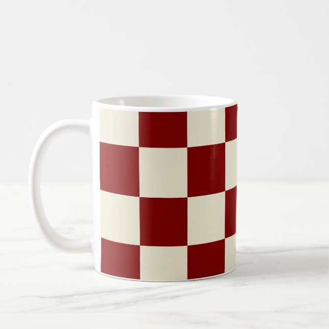Mug Maroon et crème grand Motif en carton-fromage (Gauche)