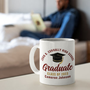 Mug Maroon Gold Script Graduate Custom 2023 Graduation