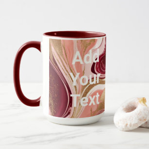 Mug Maroon Luxe Burgundy Gold Swirls