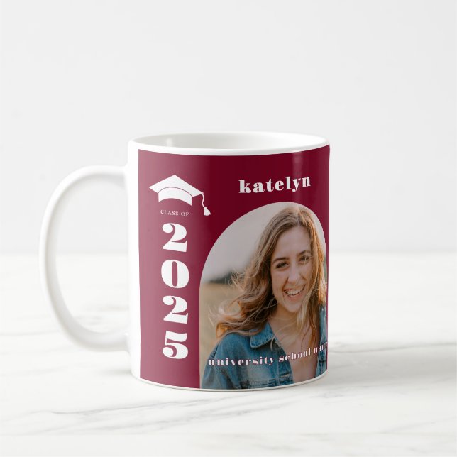 Mug Maroon Photo Graduation (Gauche)