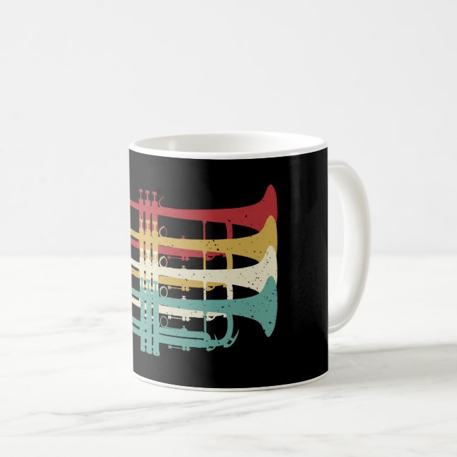 Mug Marquage Bande Trumpet Player Retro Design (Devant droit)