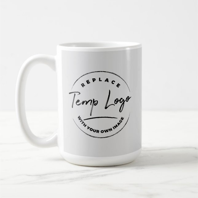 Mug Marque avec votre logo d'entreprise, gris clair (Gauche)