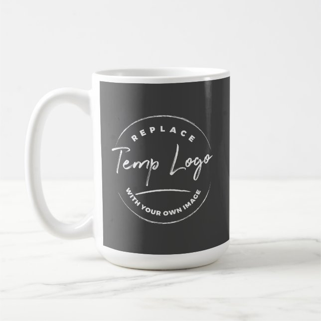 Mug Marque avec votre logo d'entreprise, gris foncé (Gauche)