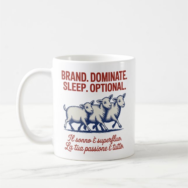 Mug Marque. Dominer. Dormir. Facultatif. (Gauche)