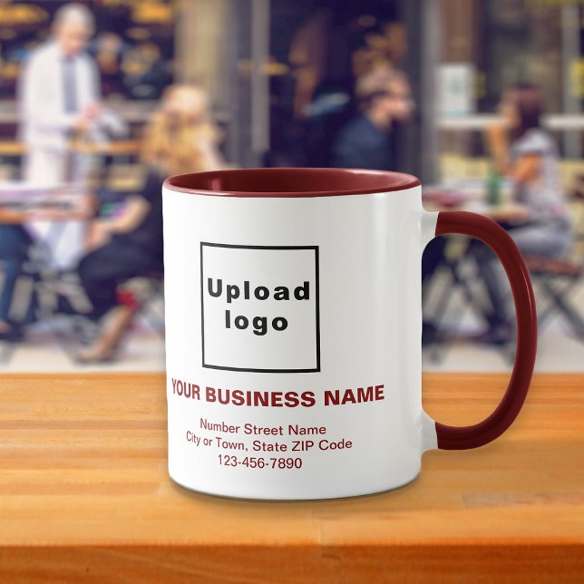 Mug Marque Marque Marque Marque Marque Maroon sur Comb (Build brand name awareness. Maroon and white combo mug with your business brand.)