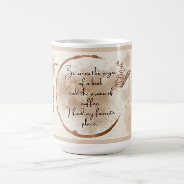 Mug Marque-page de citation de café pour amateur de li (Centre)