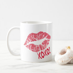 Mug Marque rouge XOXO de baiser de rouge à lèvres !