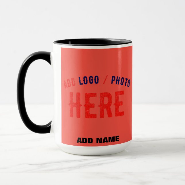MUG MARQUE VÉRIFIÉE DE L'ORANGE ROUGE MODERNE ET ÉLÉGA (Gauche)