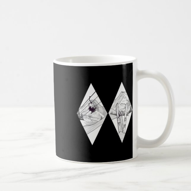 Mug Marqueur graphique de piste difficile Ski Snowboar (Droite)