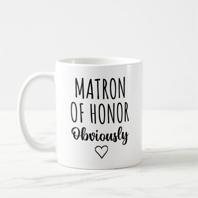 Mug Marraine d'honneur Proposition évidemment drôle (Gauche)