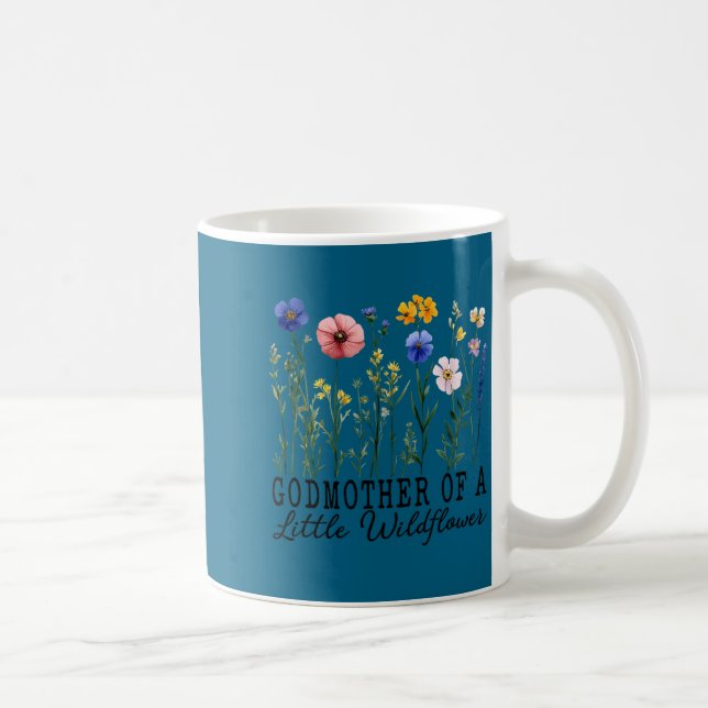 Mug Marraine du bébé petite fleur sauvage anniversaire (Droite)