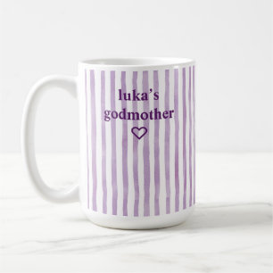 Mug Marraine personnalisée rayée de lavande