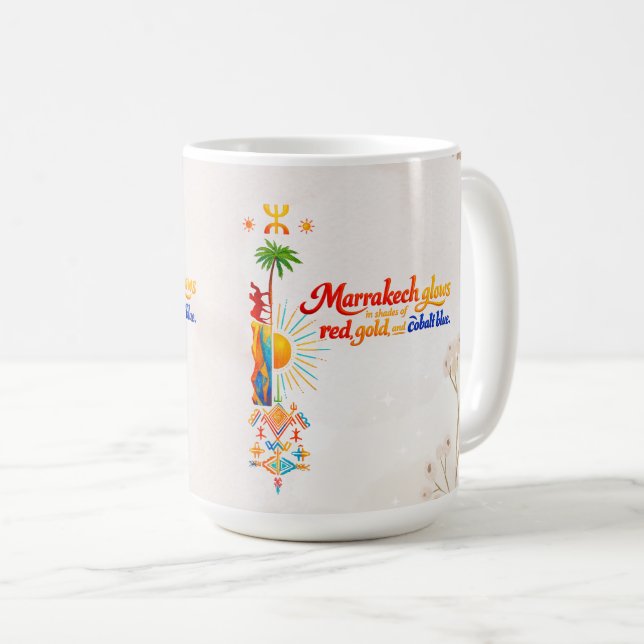 Mug Marrakech Brille – Tee-shirt d'art marocain vibran (Devant droit)