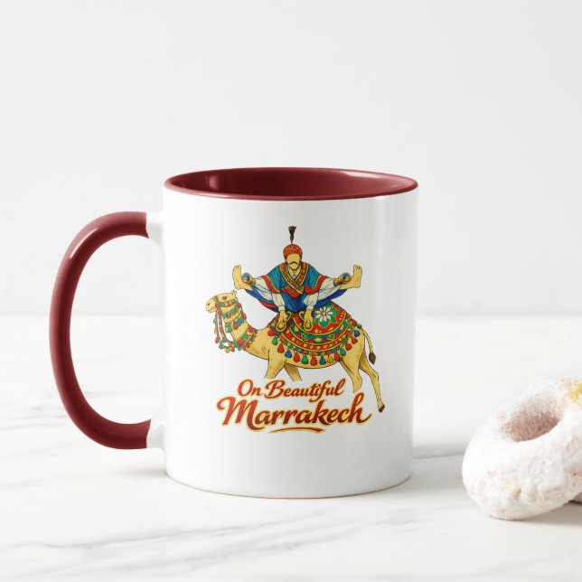 Mug Marrakech Maroc Design Vibrant Voyage Art (Avec donut)