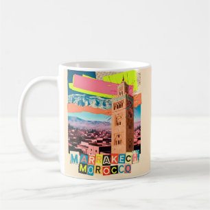Mug Marrakech Maroc Voyage Koutoubia Skyline Vintage