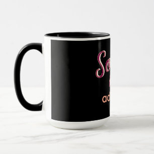 Mug marron ajouter nom fille patron texte noir élégant
