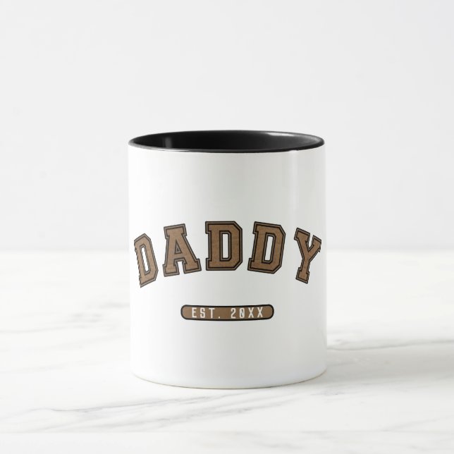 Mug Marron Cuir Papa Établ. Graphique Établie (Centre)