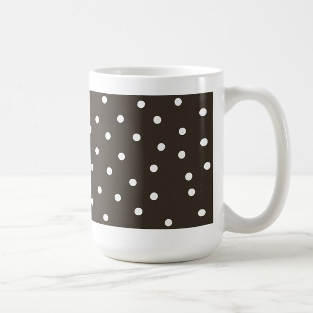 Mug Marron et pois blancs au chocolat (Droite)