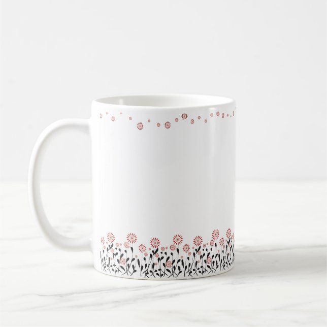Mug marron floral blanc hiver classique mule (Gauche)