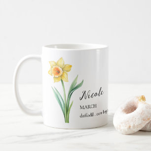 MUG MARS DAFFODIL NAISSANCE FLEURS MOIS NOM CADEAU