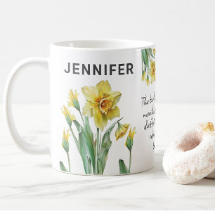 Mug Mars Fleur de naissance Daffodique Ajouter un nom