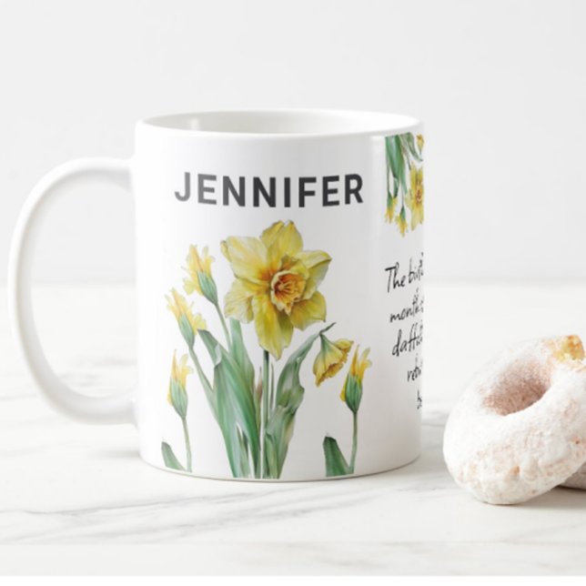 Mug Mars Fleur de naissance Daffodique Ajouter un nom (Créateur téléchargé)