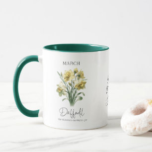 Mug Mars Mois de naissance Daffodique Anniversaire Cad