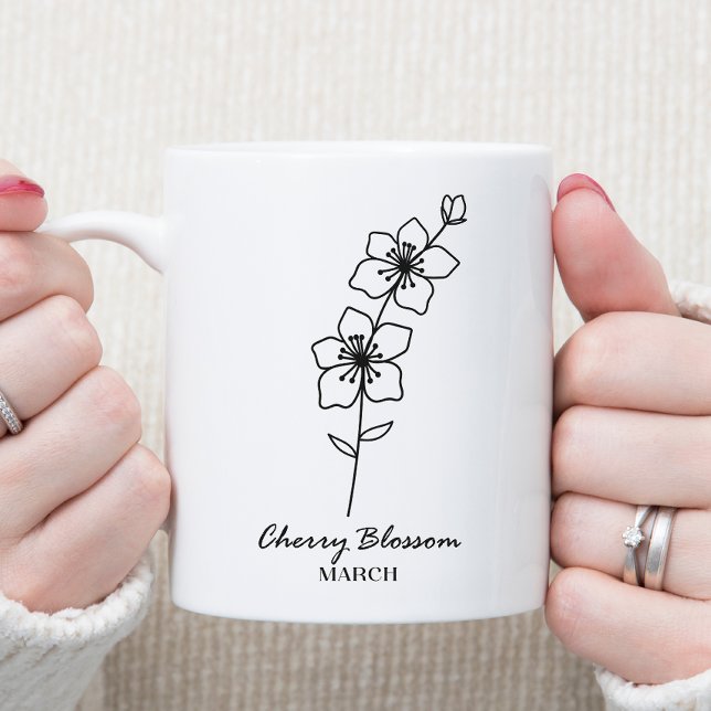Mug Mars Monogramme Mois de naissance Fleur (Créateur téléchargé)