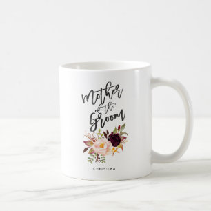 Mug Marsala bordeaux Mère florale du marié