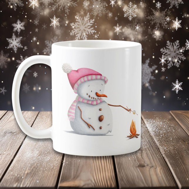 Mug Marshmallows à la torréfaction des motoneiges rose (Créateur téléchargé)