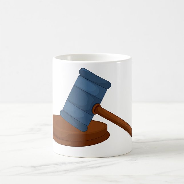 Mug Marteau de juge en bois Cour (Créateur téléchargé)