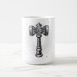 Mug Marteau de Thor Mjolnir noir et blanc