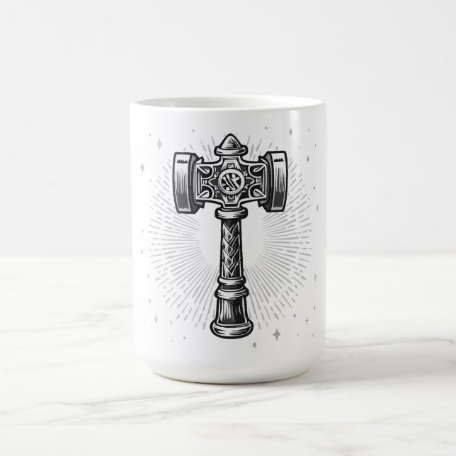 Mug Marteau de Thor Mjolnir noir et blanc (Centre)
