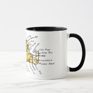 Mug Martha's Vineyard vintage, noir sur l'or